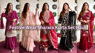 NEW Festive Wear Sharara Kurta Set Haul  Affordable Amazon Sharara Suit at 80 Off  Mahima Giri [upl. by Alejandra]