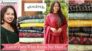 Latest PartyWear Kurta Set Haul  Juniper Haul  Amazon KurtiKurta Set Dresses Haul  Ranjana R [upl. by Ayiak]