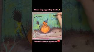 Halloween Pumpkin Painting shorts painting satisfying trending video viralvideo [upl. by Emmuela]