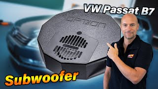 Aktivwoofer anstatt Reserverad  unsichtbarer Bass im Auto  Passat B7  Drive10BRA [upl. by Trebleda]