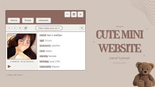 cute mini website carrd tutorial ⁺ © dteamie [upl. by Odlareg]