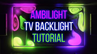 Full Hyperion Ambilight Tutorial TV Backlight  LEDs Match Colors On The Screen [upl. by Airetak765]