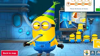 Partier minion vs Vector and his drones  Despicable me Minion rush boss battle [upl. by Ehtylb]