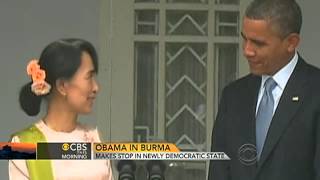 Obama makes stop in newly democratic Burma [upl. by Arnaldo794]