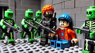 SWAT pretended to be zombie to rescue the boy from the zombie nest  Lego Zombie Apocalypse [upl. by Onaireves554]