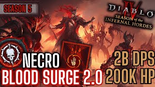 Diablo 4 Season 5  Necro Blood Surge 20  Diablo4Builds [upl. by Yelsnik359]