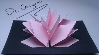 DIY Very easy kirigami Popup card lotus flower [upl. by Fellner]