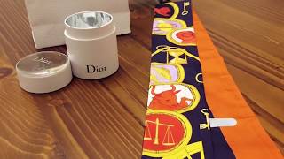 Unboxing DIOR Mitzah Silk Scarf  Timeless Pieces Mitzah  Accessories  Lady Creme Bee [upl. by Odlareg]