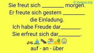 wie wer was Mix Fragen und Verb mit Präposition  aus Freude auf über an sich freuen über Verben [upl. by Nalo]