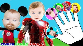 Little Babies Mickey Mouse Iron Man Finger Family Songs Nursery Rhymes Lyrics [upl. by Anissej]