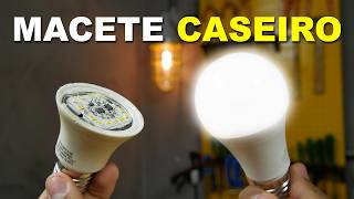 MACETE CASEIRO Consertando LÂMPADA de LED SEM SOLDA 💡 [upl. by Byram]