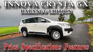 Innova Crysta GX With Dabangg Edition  Price Features Specifications  Review In Odia  OD 01 [upl. by Maressa]