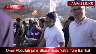 Omar Abdullah joins Bharat Jodo Yatra from Banihal [upl. by Jeffy]