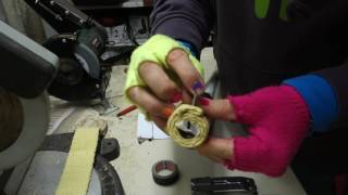 Rainbows tutorials 5 How to buildrepair fire toys Attach wrapped kevlar heads [upl. by Ramey]