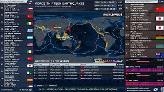 ﻿Force Thirteen Earthquakes  Live  Hamamatsu ∙ Japan ∙ Pondaguitan ∙ Philippines ∙ Houma ∙ Tonga [upl. by Cissiee]