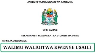 BREAKING NEWS 🔴 TAARIFA NJEMA KWA WALIOOMBA AJIRA ZA UALIMU 2024 KUPITIA MFUMO WA AJIRA PORTAL [upl. by Eannyl978]