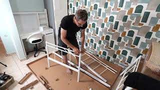 IKEA RAMSTA day bed assembly DIY [upl. by Nolrev]