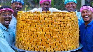 1000 MYSORE PAK  Traditional Mysore Pak Recipe Cooking in Village  Quick amp Easy Sweet Recipe [upl. by Aihppa]