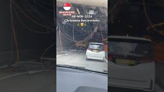 Lorry driver arrested after vehicle damages CTE tunnel ceiling In Singapore [upl. by Atinar]