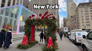 New York 4k Christmas Walk 2024 5th Avenue [upl. by Yslehc]