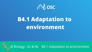 B41 Adaptations to the Environment IB Biology SLHL [upl. by Mikihisa]