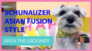 SPA DAY MAKEOVER Schnauzer Puppy Gets Groomed in a Cute Pet Style [upl. by Arraic]