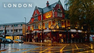 Beautiful Rainy London Evening  Chiswick Walking Tour 4K [upl. by Ahsotal]