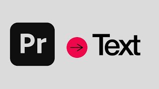 How To Transcribe Videos In Premiere Pro [upl. by Jonah343]