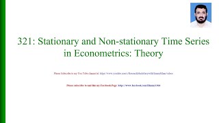 321 Stationary and non Stationary Time Series Theory [upl. by Icnarf540]