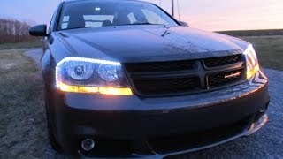 LED Headlight Strips with Custom Circuit Drivers 2014 Dodge Avenger RT [upl. by Constantina]