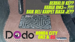 KARPET KERETA BANGSAWAN DODO CAR MAT HONDA CITY RS RM36 [upl. by Riffle157]