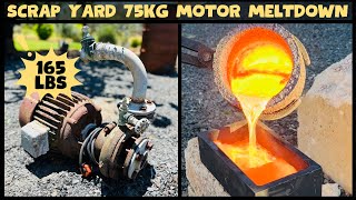 75KG Motor Melt Scrap Yard Find  Trash To Treasure  ASMR Metal Melting  BigStackD Copper Casting [upl. by Tandi]