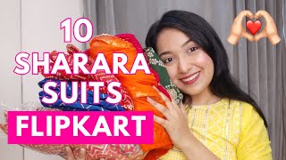 Trendy Sharara Set Try on haul from Flipkart 💗  Isha Vinod Jain [upl. by Asilrac721]