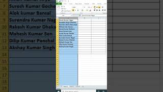 Seprate first name middle name amp last name in excel 🔥एक्सेल में नाम को अलग करना exceltips shorts [upl. by Belia912]