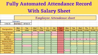 Daily employee attendance sheet in excelHow To Make Automated Attendance Sheet with salary Sheet [upl. by Swann]