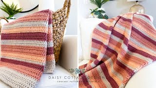 How to Make a Simple Crochet Blanket  The Sierra Sunset Throw [upl. by Ragse601]