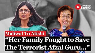 Swati Maliwal Calls Atishis CM Appointment Unfortunate Links Her Family to Afzal Guru Case [upl. by Limaa]