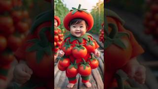 😍🥰viralshorts cute tomato baby Rise and shine❣️❣️❣️ [upl. by Noiemad]