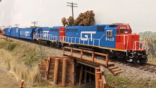 Ho Scale Grand Trunk train operations on the Holly Subdivision [upl. by Gristede]