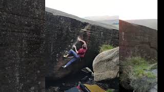 Bouldering  Brad Pitt 7C  Stanage Plantation [upl. by Tav623]