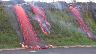 Lava flows in Pahoa  Eruption Update [upl. by Hobard673]