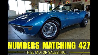 1969 Corvette StingRay Convertible Numbers Matching 427 V8 FOR SALE  WWWTHIELMOTORSCOM [upl. by Giraldo331]