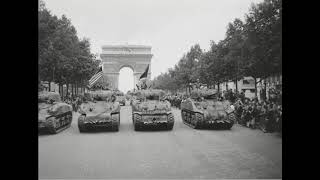 US 28th Division Parades in Paris France Celebration Montesson [upl. by Lledo]