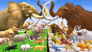 Prehistoric Animals Epic Battle Ice Age Animals vs Wild Animals  Animal Revolt Battle Simulator [upl. by Ednargel]