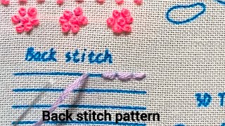 Back stitch pattern stitching for beginners [upl. by Shifrah]