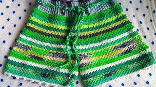 como realizar un short o pantaloneta para niña ha crochet en punto arroz muy fácil ganchillo [upl. by Odlamur]