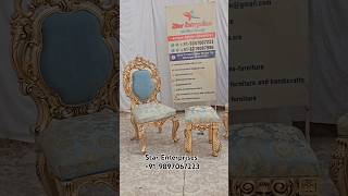 Wooden Luxury Chair with Side Stool  chair stool chairdesign furniture woodenchair shorts yt [upl. by Annez]