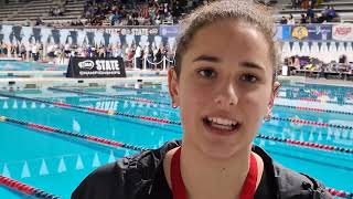 Interviews from the 2A girls swimming state meet Paige Dangleis Medea Rusu and Rebecca Yamada [upl. by Tonjes]