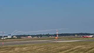 BEL F16 low passing  Avro Lancaster Bomber static  Kleine Brogel Spottersday  20 SEP 24 [upl. by Iffar]