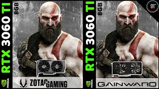 Zotac RTX 3060 Ti vs Gainward RTX 3060 Ti  A Benchmark and test on 7 games [upl. by Eerual]